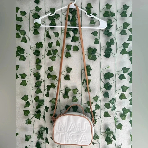 EUC Nautica White and Tan Crossbody Bag - Picture 1 of 5